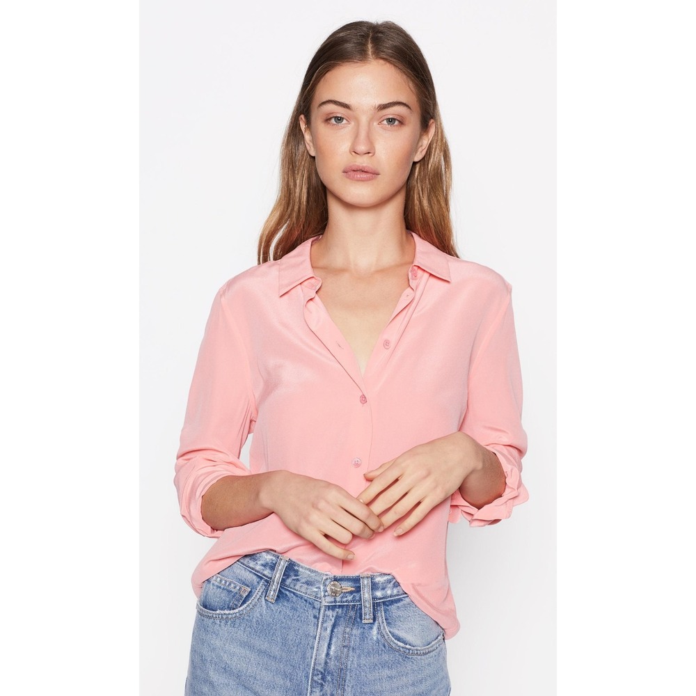Equipment Essential 100% Silk Shirt Blouse Poppink Coral Pink Size S NWT $228